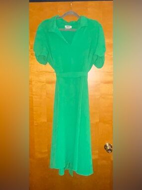 DKNY Emerald Green Maxi Dress with Waist Tie